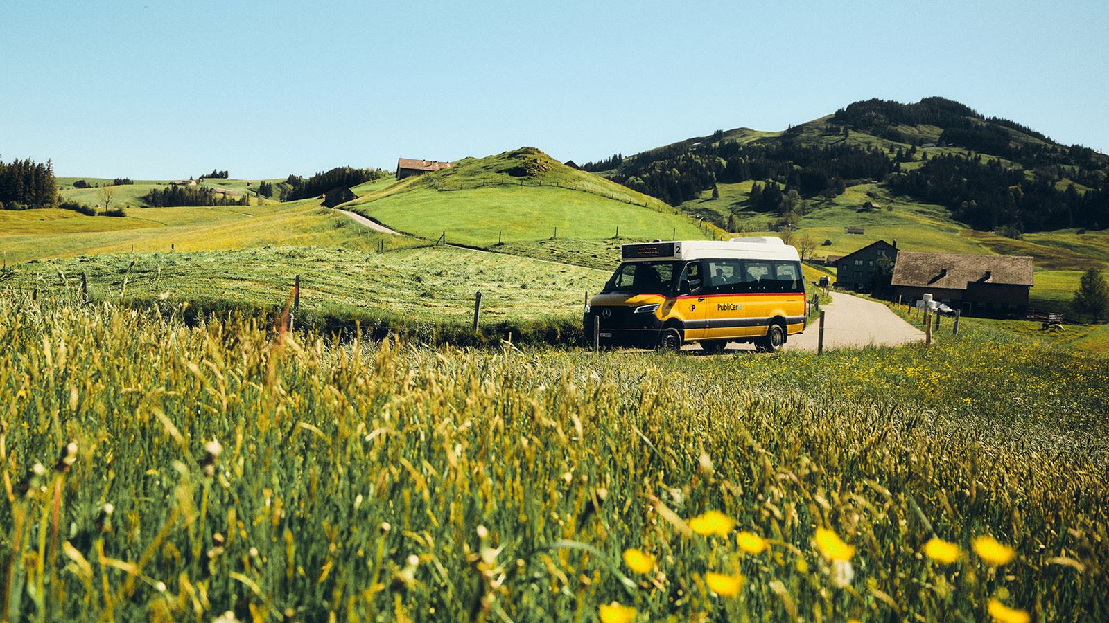 PubliCar Appenzell sur le trajet de Schlatt à Appenzell