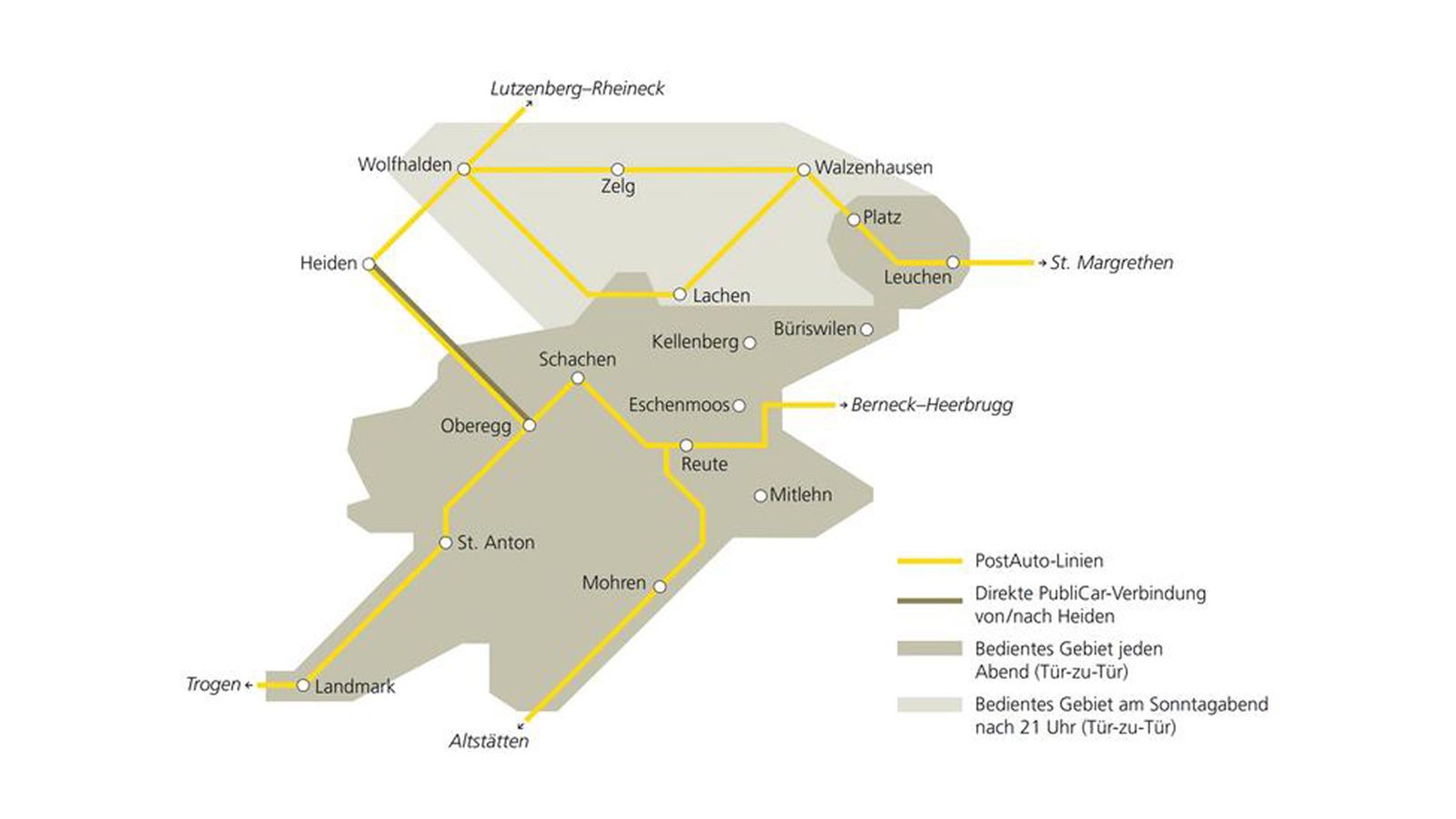 PubliCar Oberegg-Reute map