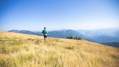 A hiker on Monte Bar. Copyright Davide Adamoli