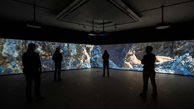 Multivision-in-the-panorama area at the Zernez National Park Center